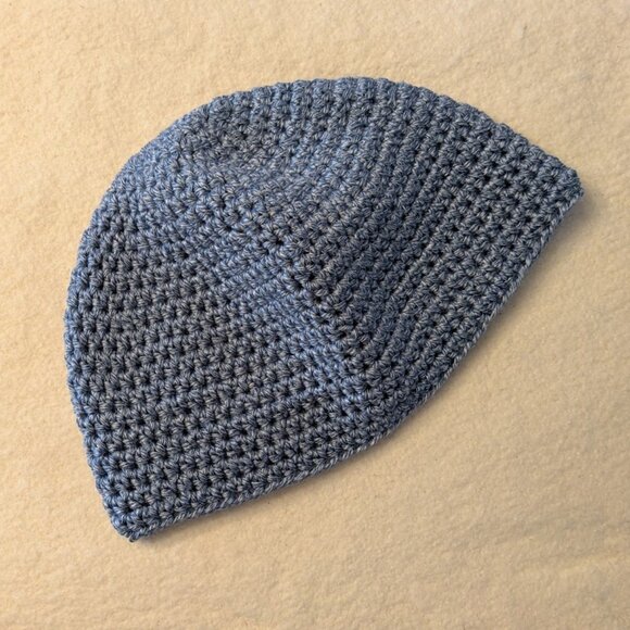 ** NEW ** Handmade Crocheted Beanie - Blue Bamboo - Picture 1 of 2